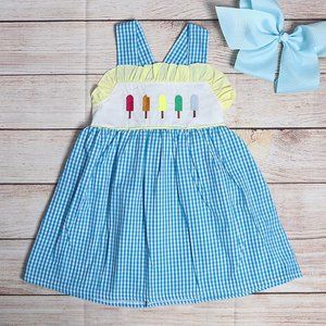 Girls ice cream & popsicle design western frock main image 1